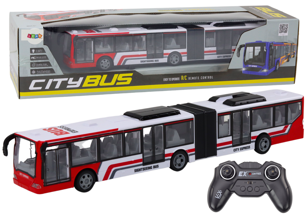 RC autobus městský s LED světly – červeno bílý | hračka