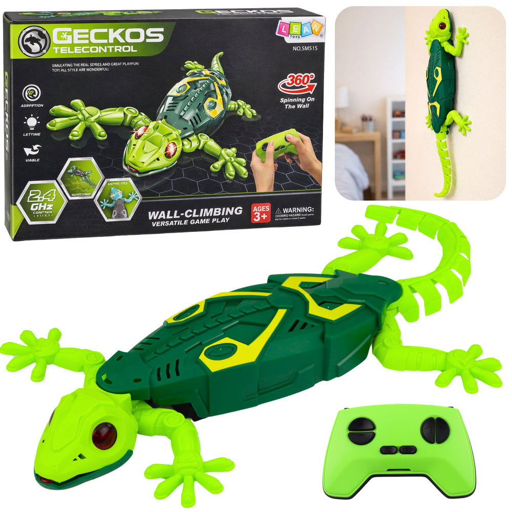 RC gekon lezoucí po stěně 360° – zelený