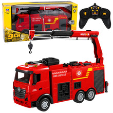 RC hasičské auto s jeřábem a vodním dělem 1:18 – Huina