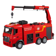 RC hasičský vůz s jeřábem – světla voda 1:18 | Huina
