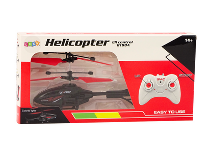 RC helikoptéra s gyroskopem a ovládáním rukou červená