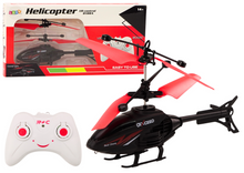 RC helikoptéra s gyroskopem a ovládáním rukou červená