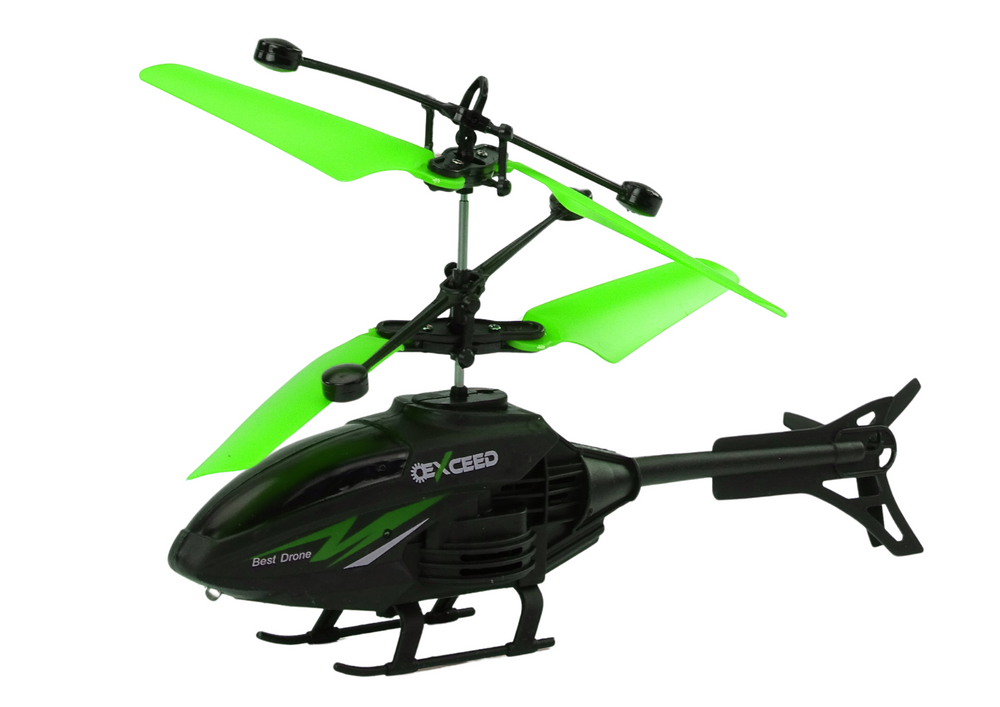RC helikoptéra s gyroskopem a ovládáním rukou zelená