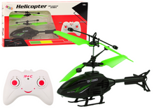 RC helikoptéra s gyroskopem a ovládáním rukou zelená