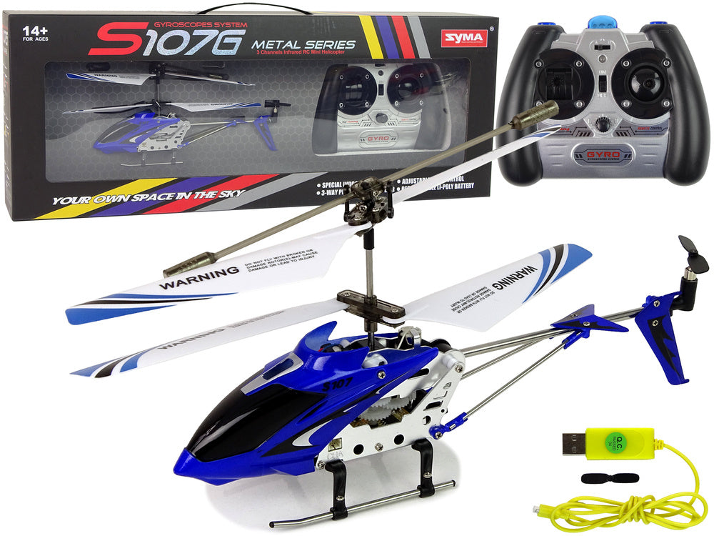 RC helikoptéra s gyroskopem – SYMA S107G modrá