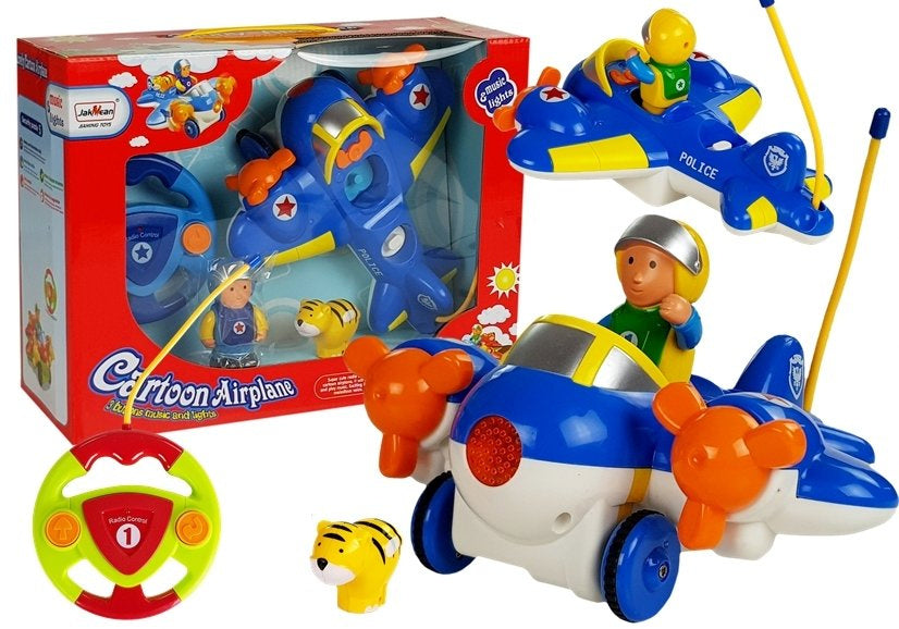 RC letadlo s pilotem a volantem pro děti od 3 let – modré