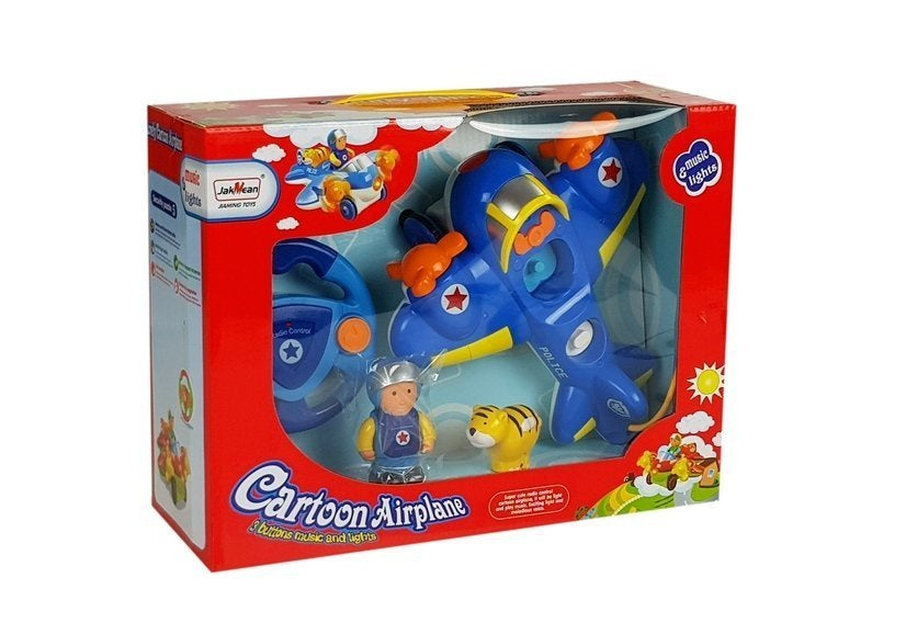 RC letadlo s pilotem a volantem pro děti od 3 let – modré