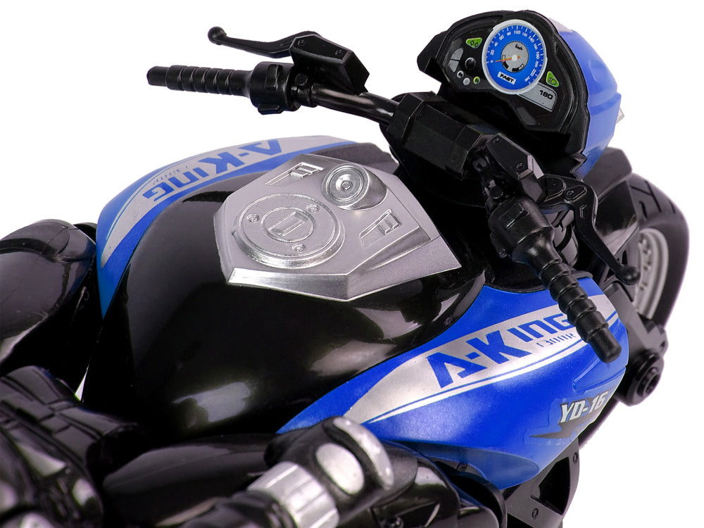 RC motocykl na dálkové ovládání 2.4G dosah 35m 1:10 modrý