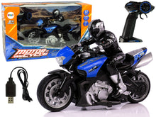 RC motocykl na dálkové ovládání 2.4G dosah 35m 1:10 modrý
