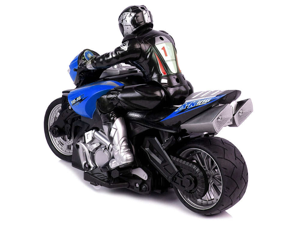 RC motocykl na dálkové ovládání 2.4G dosah 35m 1:10 modrý