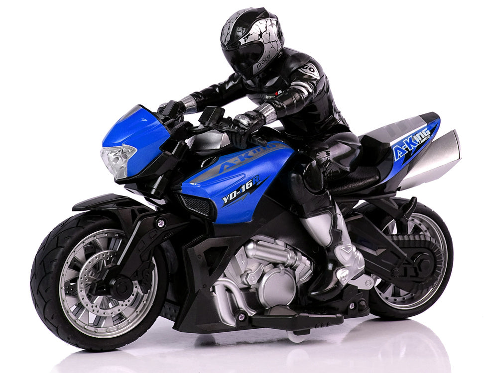 RC motocykl na dálkové ovládání 2.4G dosah 35m 1:10 modrý