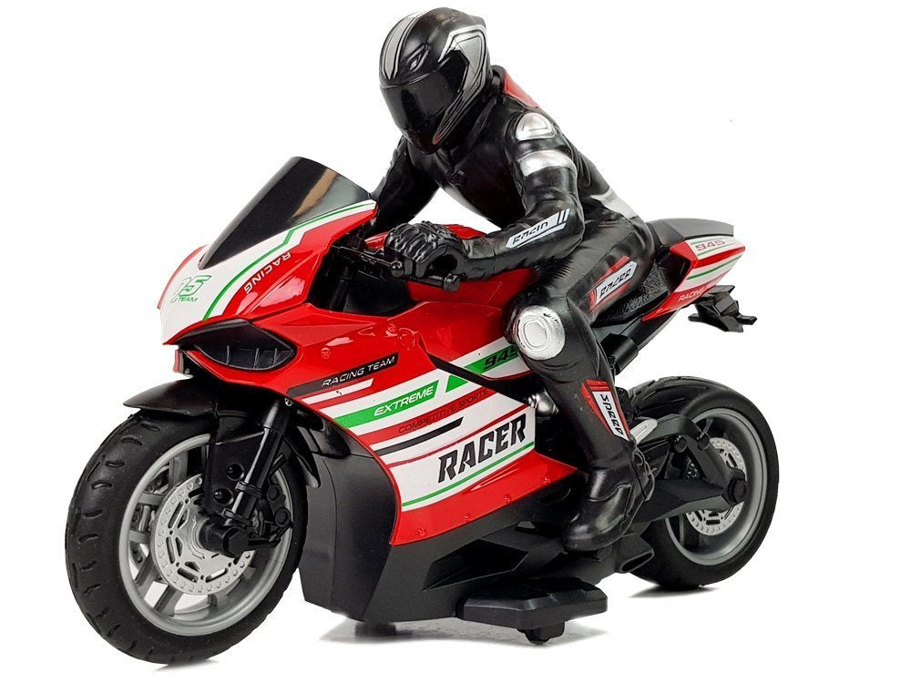 RC motocykl na dálkové ovládání 2.4G dosah 35m červený