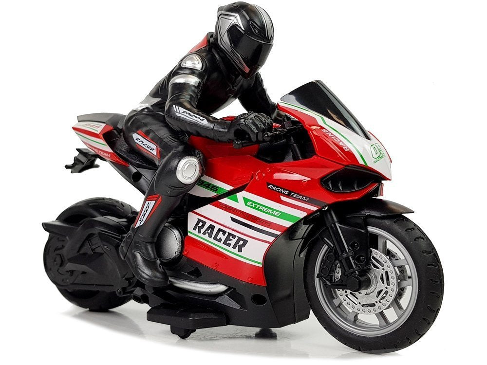 RC motocykl na dálkové ovládání 2.4G dosah 35m červený