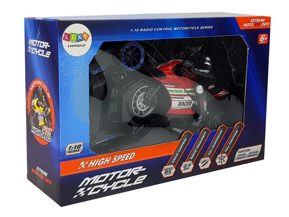RC motocykl na dálkové ovládání 2.4G dosah 35m červený