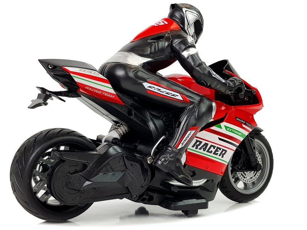 RC motocykl na dálkové ovládání 2.4G dosah 35m červený