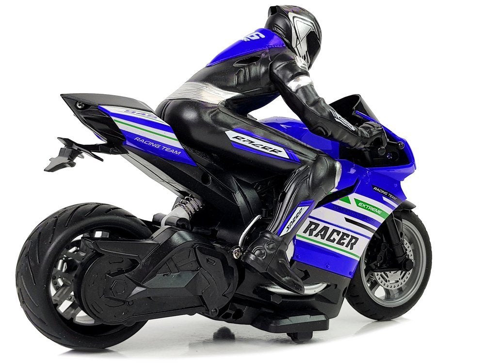RC motocykl na dálkové ovládání 2.4G dosah 35m modrý