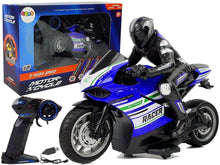 RC motocykl na dálkové ovládání 2.4G dosah 35m modrý