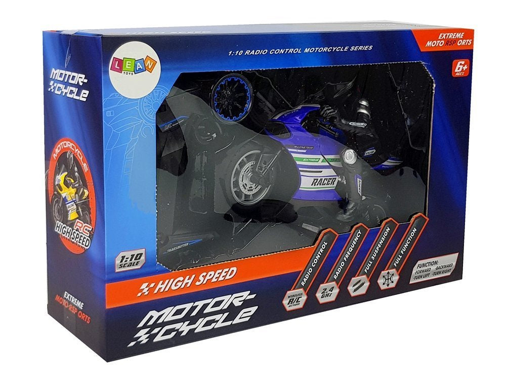 RC motocykl na dálkové ovládání 2.4G dosah 35m modrý