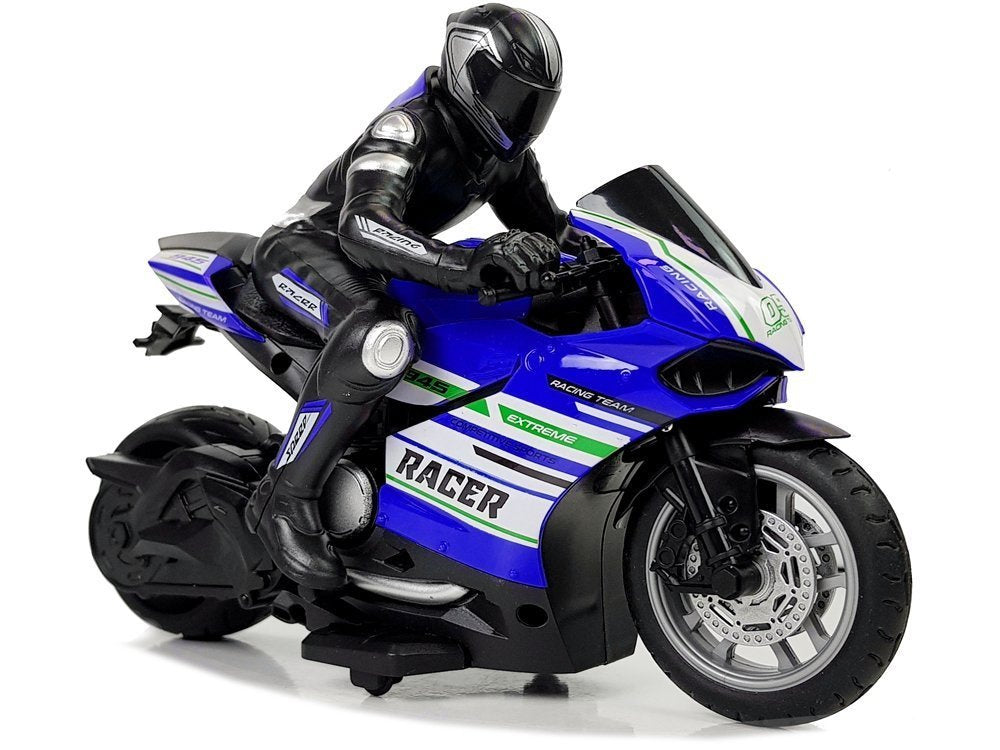 RC motocykl na dálkové ovládání 2.4G dosah 35m modrý