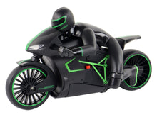 RC motocykl na dálkové ovládání 20 km/h s jezdcem zelený