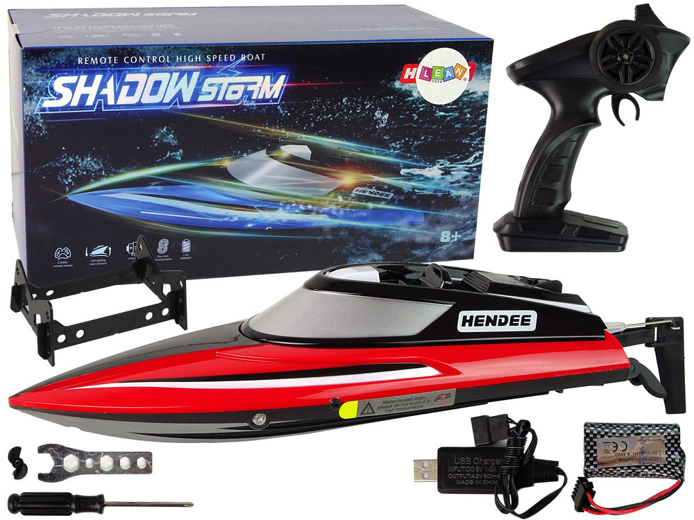 RC motorový člun na dálkové ovládání 2.4G 20 25 km/h červený