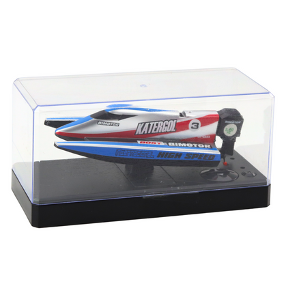 RC motorový člun na dálkové ovládání 2.4GHz modro stříbrný 14cm