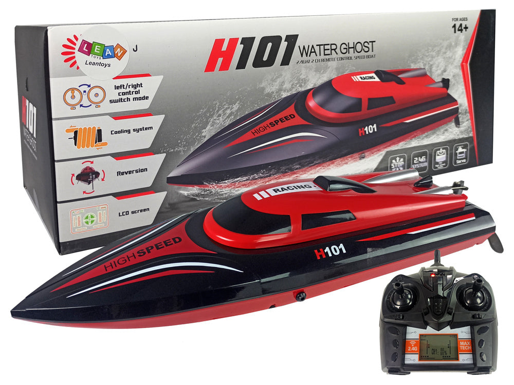 RC motorový člun na dálkové ovládání H101 1:48 2.4G 35 km/h červený