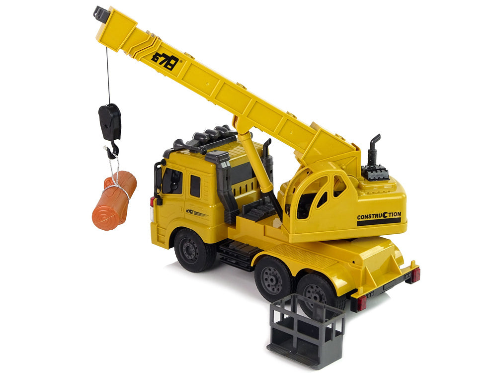 RC nákladní auto s jeřábem 1:20 pilot 2,4G zvuk světla žluté