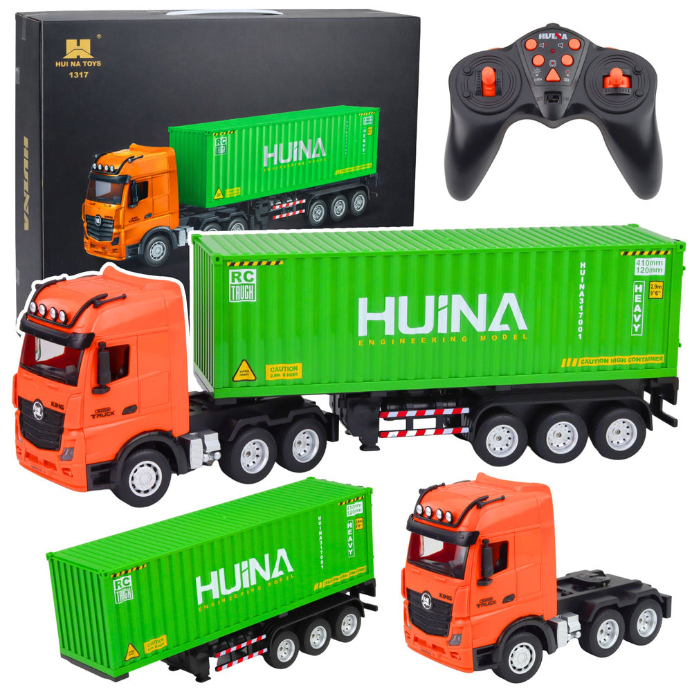 RC nákladní auto s kontejnerem a světly a zvuky 1:18 – HUINA