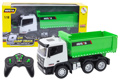 RC nákladní auto s vyklápěcím kontejnerem 1:18 zelené