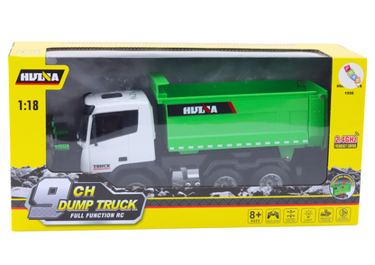RC nákladní auto s vyklápěcím kontejnerem 1:18 zelené