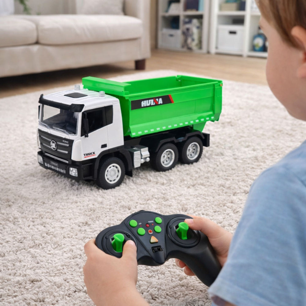 RC nákladní auto s vyklápěčkou zelené 1:18 – Huina
