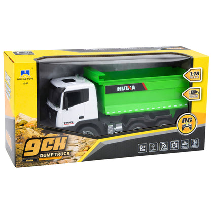 RC nákladní auto s vyklápěčkou zelené 1:18 – Huina