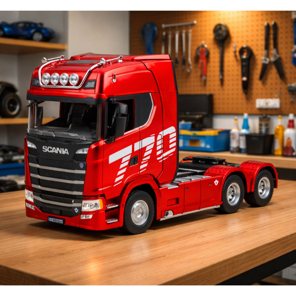 RC nákladní vůz Scania na dálkové ovládání červený 1:18 – Huina