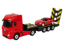 RC odtahové vozidlo s autíčkem Mercedes Benz 1:26 červené