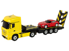 RC odtahové vozidlo s autíčkem Mercedes Benz 1:26 žluto červené