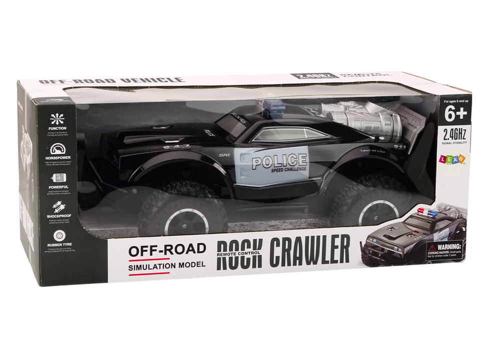 RC Policejní auto 1:8 – terénní na dálkové ovládání | černé