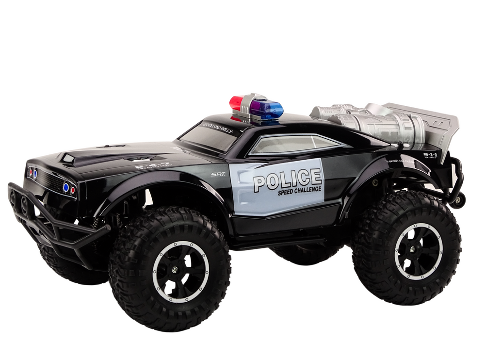RC Policejní auto 1:8 – terénní na dálkové ovládání | černé