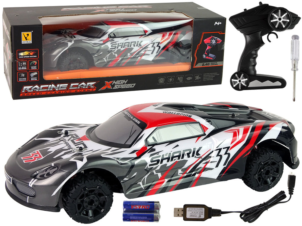 RC sportovní auto na dálkové ovládání 1:8 s akumulátorem šedé bílé