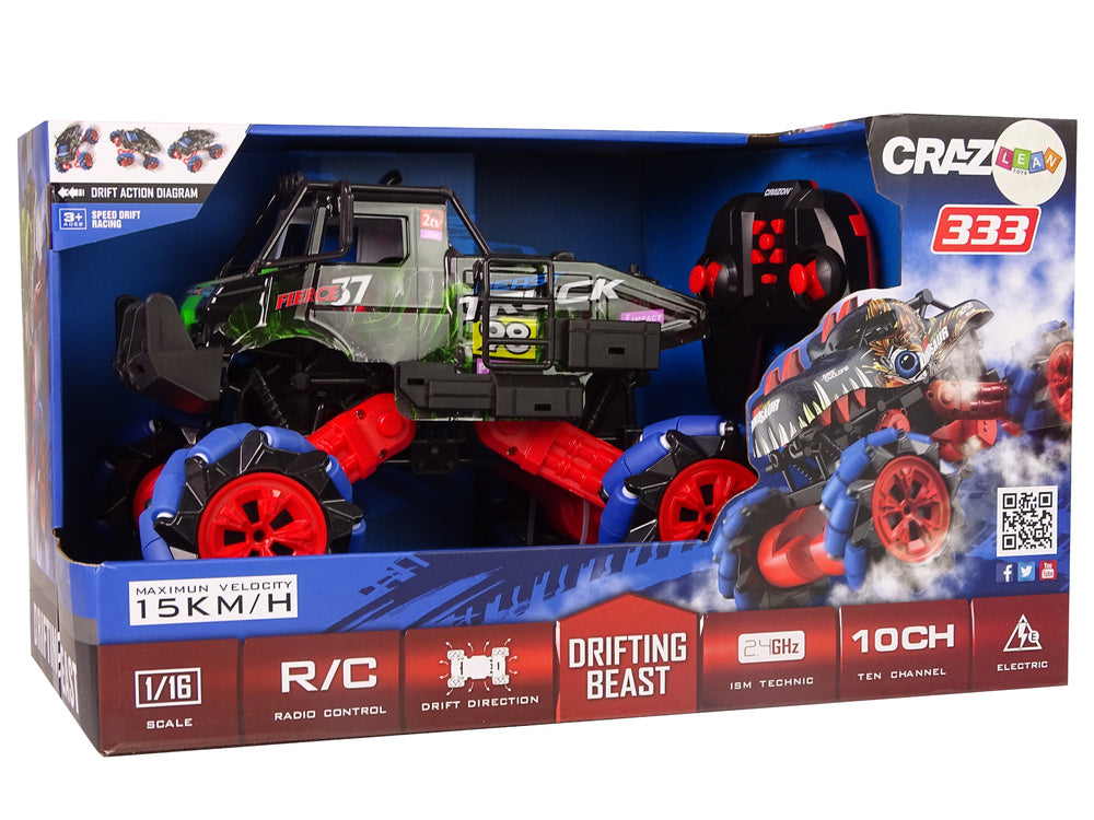 RC terénní auto na dálkové ovládání 1:16 drift 360° zelené