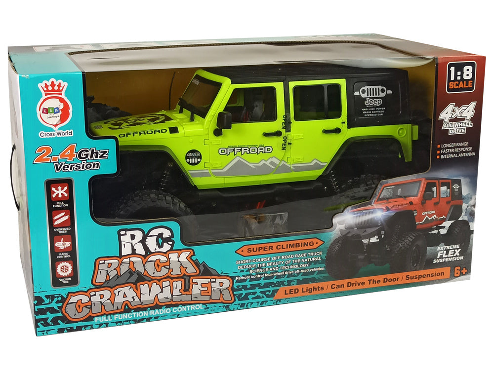 RC terénní auto Rock Crawler 2.4 GHz s amortizéry 4x4 zelené