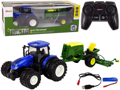 RC Traktor na dálkové ovládání 1:24 – s bránou | modrý