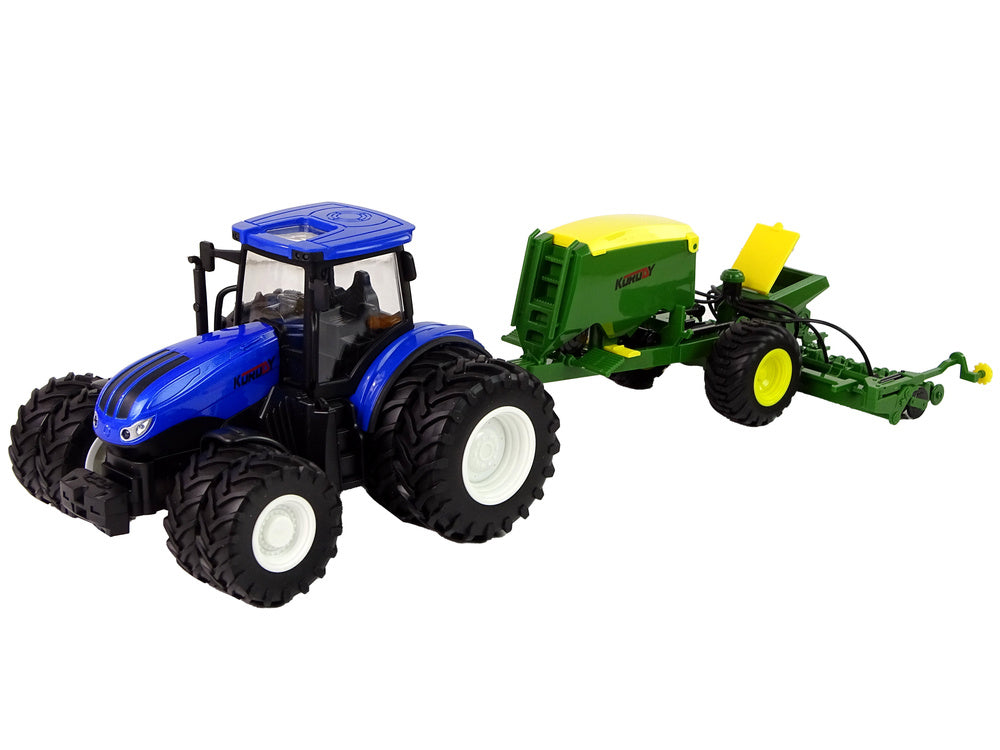 RC Traktor na dálkové ovládání 1:24 – s bránou | modrý