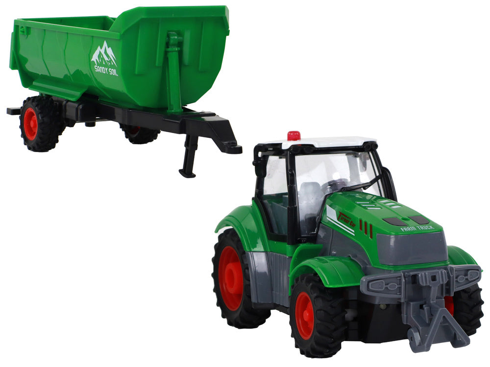RC traktor s přívěsem 1:24 – dálkové ovládání se světly | zelený