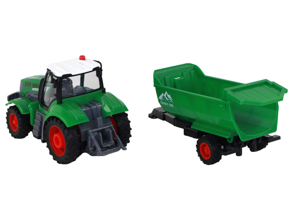 RC traktor s přívěsem 1:24 – dálkové ovládání se světly | zelený