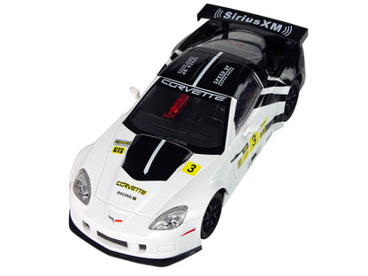 RC závodní auto 1:18 Corvette C6.R s osvětlením 2.4G bílé