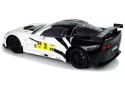 RC závodní auto 1:18 Corvette C6.R s osvětlením 2.4G bílé