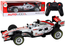 RC závodní auto na dálkové ovládání 1:12 se světly a zvuky stříbrné