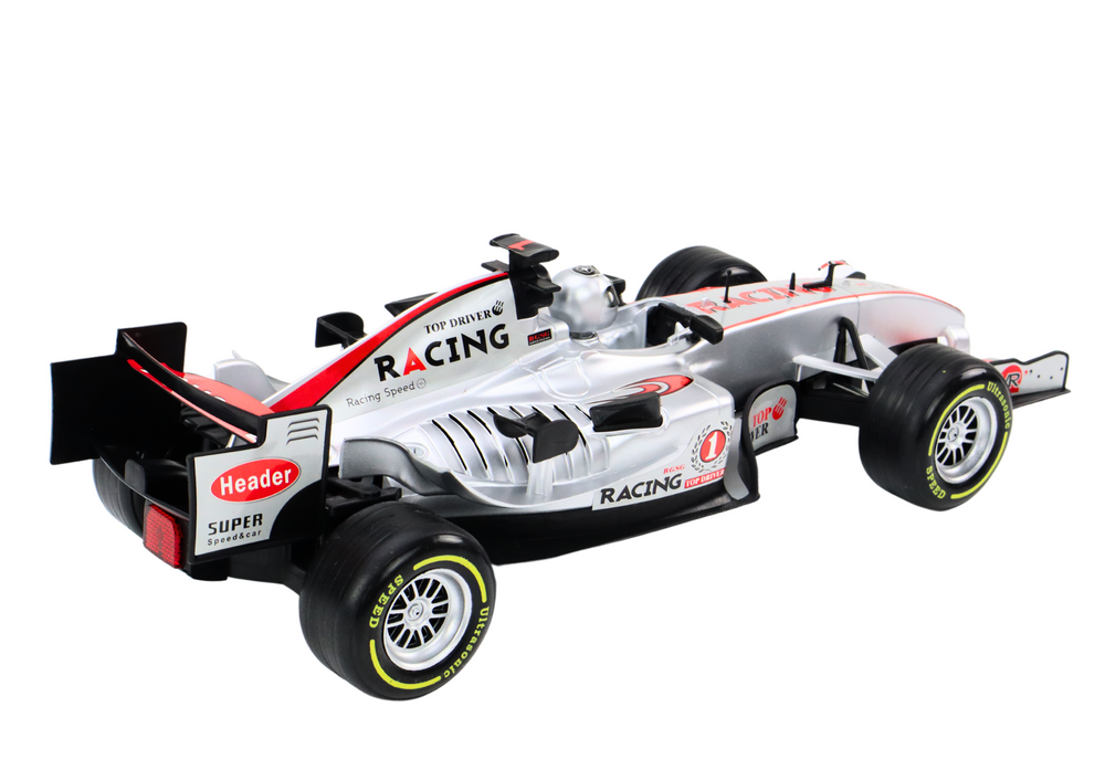 RC závodní auto na dálkové ovládání 1:12 se světly a zvuky stříbrné
