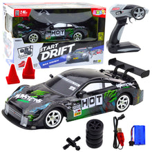 RC závodní auto na dálkové ovládání 1:16 s LED světly černozelené